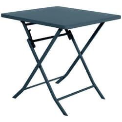 Table de jardin pliante carrée Greensboro pétrole 2 places en acier traité époxy - Hespéride