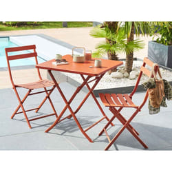Hesperide - Table de jardin pliante carrée Greensboro ambre 2 places en acier traité époxy - Hespéride