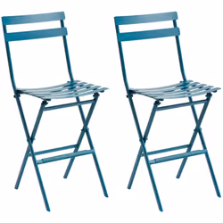 Vous rêvez d'un coin repas cosy sur votre balcon ou votre terrasse ? Laissez-vous séduire par ce lot de 2 chaiseq de jardin h ...