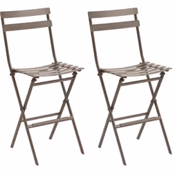 Vous rêvez d'un coin repas cosy sur votre balcon ou votre terrasse ? Laissez-vous séduire par ce lot de 2 chaiseq de jardin h ...