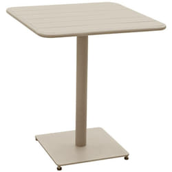 Table de jardin carrée Phuket argile 2 places en acier traité époxy - Hespéride