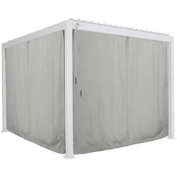Hesperide - Kit de rideaux, moustiquaires et rails pour pergola bioclimatique Evora 3,6 x 3,6m Gris clair - Hespéride