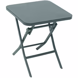 Description générale Table carrée pliable idéale pour l'extérieur, parfaite pour les petits espaces. Elle fait partie de la c ...