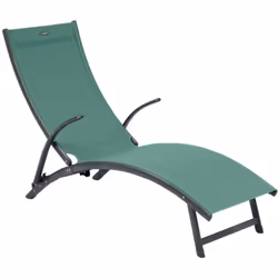 Profitez du soleil grâce au transat pliable multi-positions Samba coloris vert olive/graphite de la marque Hespéride. L'indis ...