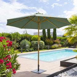 Parasol droit Tinaei vert olive 3m en bambou - Hespéride