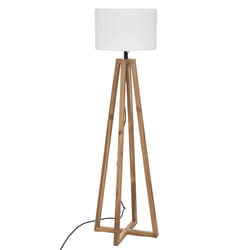 Lampadaire outdoor "Matia", bois d'acacia, blanc, H148 cm