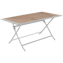 Hesperide - Table de jardin pliante rectangulaire Azua houblon & blanc 6 places en aluminium traité époxy - Hespéride