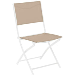 Hesperide - Lot de 4 chaises de jardin pliantes Modula lin & blanc en acier traité époxy - Hespéride
