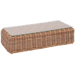 Hesperide - Table basse de jardin rectangulaire Savinia tahini 126x64x33cm en aluminium traité époxy - Hespéride