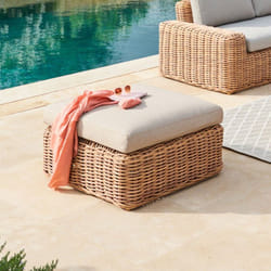 Hesperide - Pouf de jardin Savinia tahini en aluminium traité époxy - Hespéride