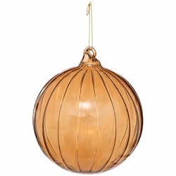Déco Sapin de Noël Maxi Boule striée en Verre D 14 cm Marron - Feeric Christmas (-) Dimensions : D. 14 cm - Matière : verre - ...