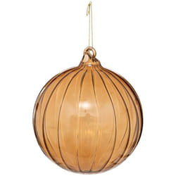 Atmosphera - Déco Sapin de Noël Maxi Boule striée en Verre d 14 cm Marron - Feeric Christmas