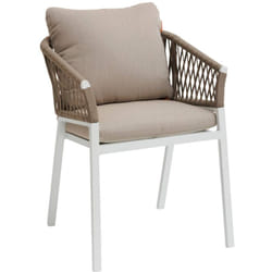 Hesperide - Lot de 2 fauteuils de jardin Oriengo taupe & blanc en aluminium et mailles tressées - Hespéride