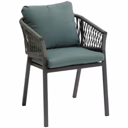 Description générale Le fauteuil de jardin Oriengo, en mailles tressées coloris olive et graphite, allie confort et style pou ...