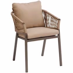 Hesperide - Lot de 2 fauteuils de jardin Oriengo miel & praline en aluminium et mailles tressées - Hespéride