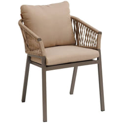 Hesperide - Lot de 2 fauteuils de jardin Oriengo miel & praline en aluminium et mailles tressées - Hespéride