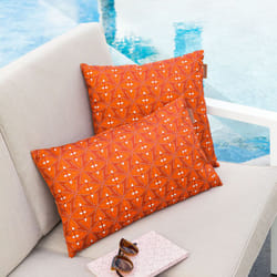 Coussin déco d extérieur Adiya ambre 50x30cm en polyester - Hespéride