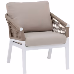 Savourez le bonheur d'être en plein air, bien installé dans le fauteuil de salon de jardin "ORIENGO" Hespéride. Un design uni ...