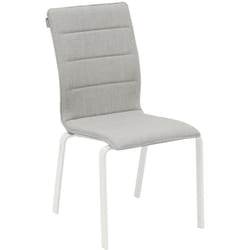 Chaise de jardin empilable Diese perle & blanc en aluminium traité époxy - Hespéride