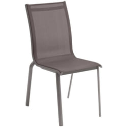 Chaise de jardin empilable Axant wengé & praline en aluminium traité époxy - Hespéride