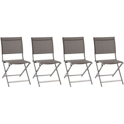 Hesperide - Lot de 4 chaises de jardin pliantes Axant wengé & praline en aluminium traité époxy - Hespéride