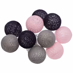 Guirlande led pile 10 boules "pinky" d6 - Atmosphera createur d'interieur. Couleur : Multicolore. Matière principale : Pvc_.  ...
