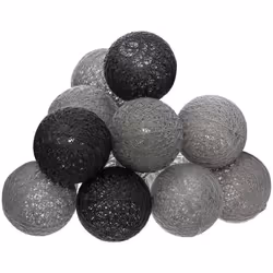 Guirlande led à piles 10 boules "smoky" d6cm - Atmosphera createur d'interieur. Couleur : Bicolore. Matière principale : Poly ...