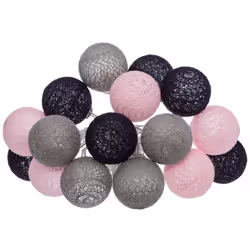Guirlande led pile 16 boules "pinky" d3,5cm - Atmosphera createur d'interieur. Couleur : Multicolore. Matière principale : . ...