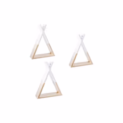 Lot de 3 tipi étagères pour Enfant Coloris Blanc Ces étagères sont très originales pour la chambre de votre enfant. Elles vou ...