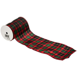 Guirlande de Noël Ruban motif Tartan Rouge et Vert 12 cm x 5 m - Feeric Christmas