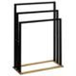 Porte-serviettes - FIVE - Naturéo - Noir - Bambou - Design contemporain - 3 tringles