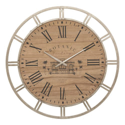 Horloge "Bota", métal et bois, doré, D70 cm