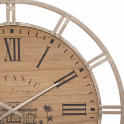 Horloge "Bota", métal et bois, doré, D70 cm
