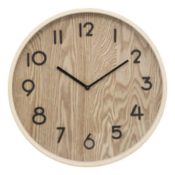 Horloge "Ivana", bois et verre, D38 cm