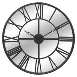 Horloge "Dario", verre et métal, noir, D70 cm