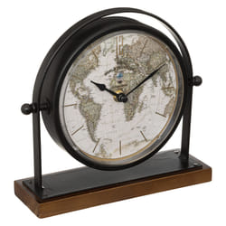 Horloge à poser "Flavia" métal et bois noir