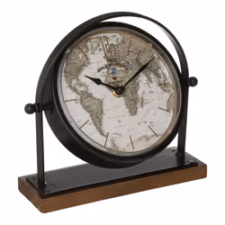Horloge à poser "Flavia" métal et bois noir