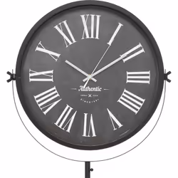 Horloge à poser "Atika", métal et verre, noir, H150 cm