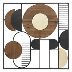 Déco murale "Aenor", métal et bois, 70x70 cm