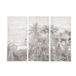 Toile imprimée "Bota", bois, noir et blanc, 67,5x50 cm