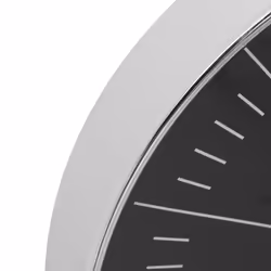 Horloge "Edith", verre, argenté, D30 cm