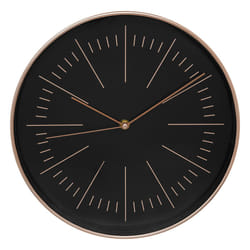 Horloge verre "Edith" rose et noir D30 cm