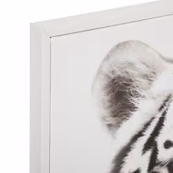Toile imprimée "Tigre", bois, noir et blanc, 50x70 cm