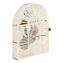 Boîte à clé "Cosy", métal et rotin, 28x38 cm