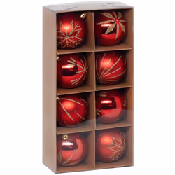 Déco de sapin Lot de 8 Boules de Noël D 8 cm - Rouge et Doré - Feeric Christmas (-) Dimensions : D. 8 cm - Lot de 8 Boules as ...