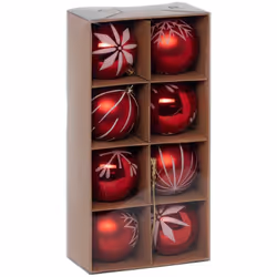 Déco de sapin Lot de 8 Boules de Noël D 8 cm - Rouge et Blanc - Feeric Christmas (-) Dimensions : D. 8 cm - Lot de 8 Boules a ...