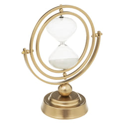 Sablier déco "Bota", métal et verre, doré, H23 cm