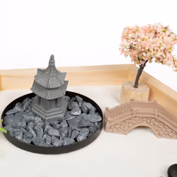 Jardin zen "Lila", bois, 24x21 cm