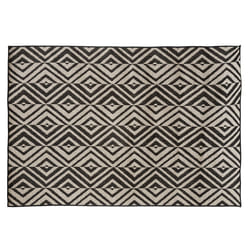 Tapis extérieur et intérieur, noir et blanc, 120x160 cm