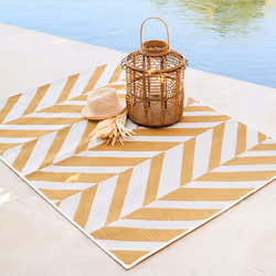 Tapis extérieur et intérieur jaune ocre